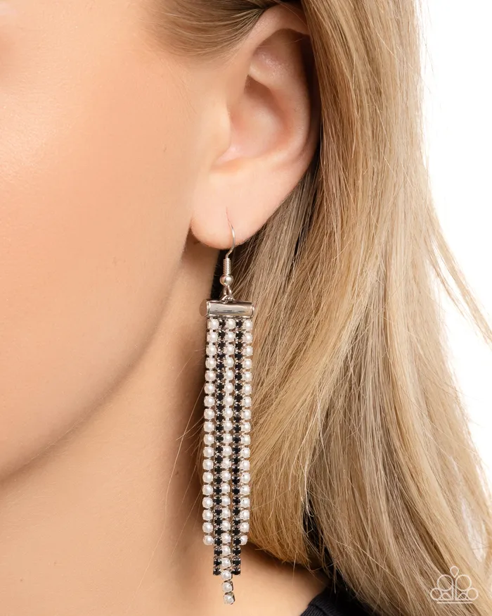 Tapered Team Black Earrings Jewelry by Bretta Paparazzi Accessories Earrings
