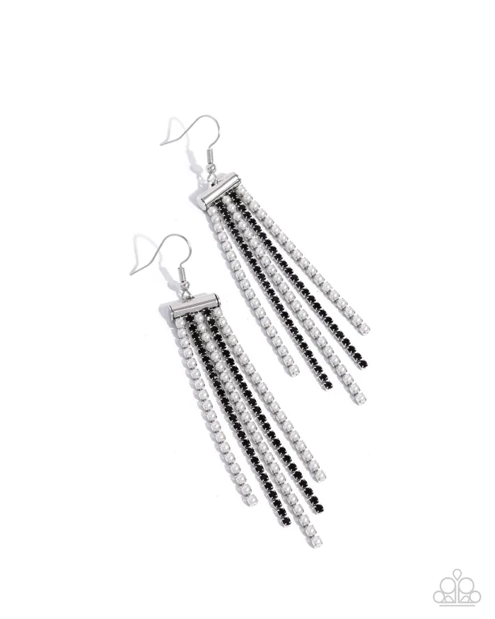 Tapered Team Black Earrings Jewelry by Bretta Paparazzi Accessories Earrings