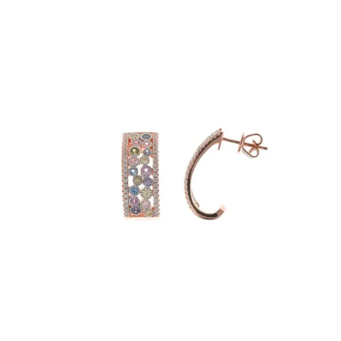 Womens silver earrings with rose gold plating and colored zircons Salvatore Plata ROSETTE Salvatore Plata Earrings Womens silver earrings with rose gold plating and colored zircons Salvatore Plata ROSETTE Salvatore Plata Earrings