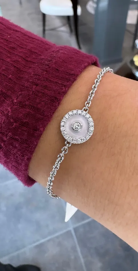 YaninaCo Jewelry Bracelets Pink Enamel and Diamond Bracelet