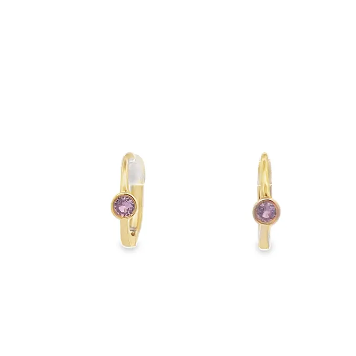 YaninaCo Jewelry Earrings Pink Sapphire Huggie Earrings