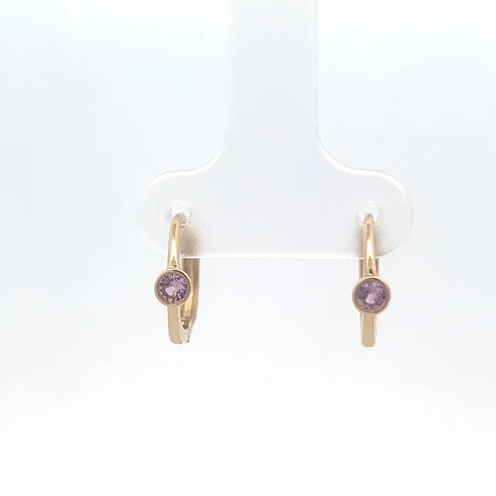 YaninaCo Jewelry Earrings Pink Sapphire Huggie Earrings